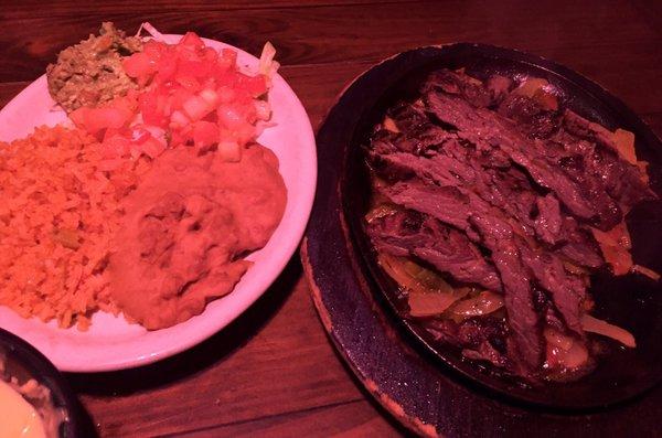 Beef fajita for 1