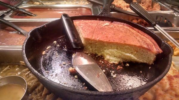 Cornbread in a cast iron skillet!!.  These people are legit!