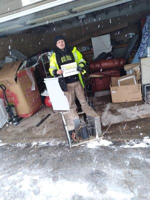 Rain, sleet, or snow R Haul is on the go for all your junk removal needs! Give us a call for your free estimates 612-442-5824!