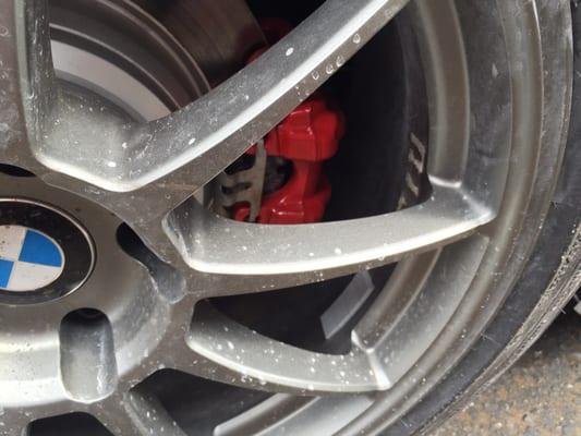 Painted red calipers