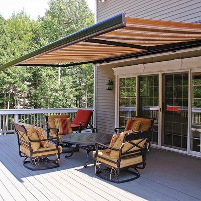 K300 Retractable Motorized Awning over Deck.