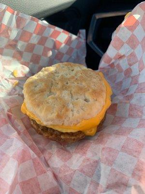 Sausage biscuit sandwich