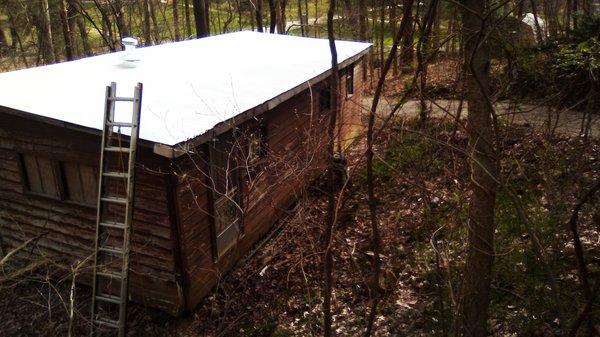 A small quick, but important leak fix for a gentleman using this as a storage barn.  Without the coating everything would be ruined!