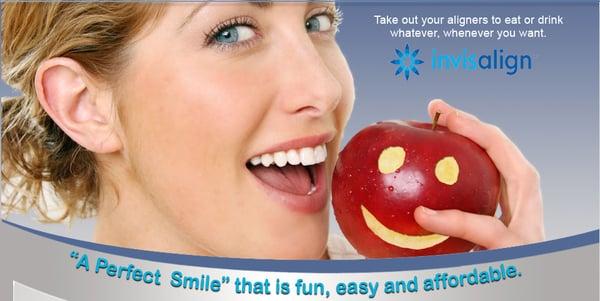 Invisalign is a series of clear removable aligners and allows you to eat anything you want during orthodontic treatment.