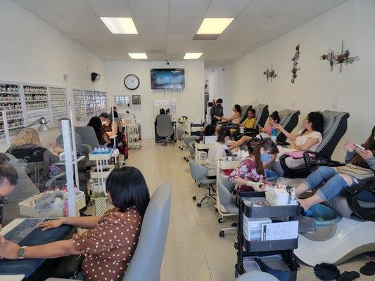 All of us ladies getting pampered.