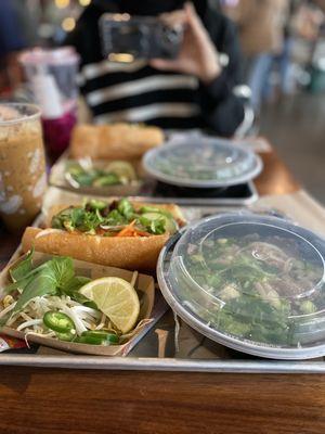 BBQ pork bánh mì and beef pho combo + Vietnamese coffee!