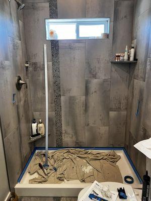 Frameless Shower Enclosure Installation..