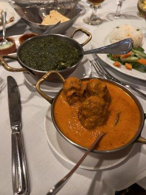 Paneer Malai Kofta Specialty and Saag Paneer