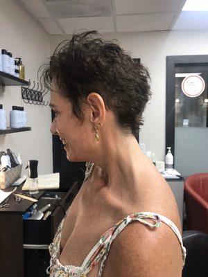 Chemotherapy client growing hair back