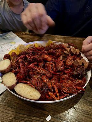 Crawfish combo, It comes with potatoes, sausage and corn.