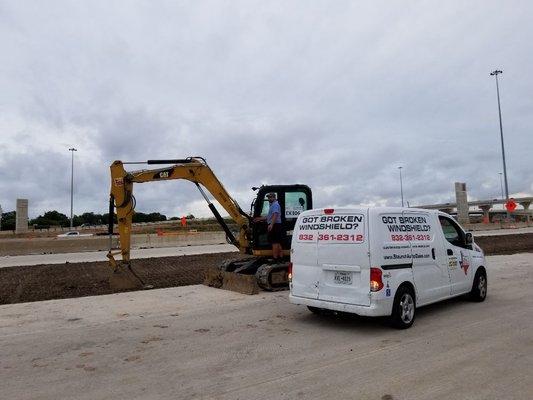 Heavy equipment glass replacement