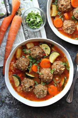 Albondigas with corn homemade tortillas