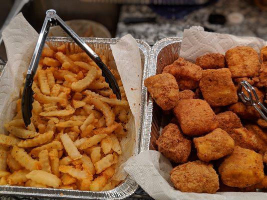 Fresh Fried Chicken and French Fries with our signature seasoning.