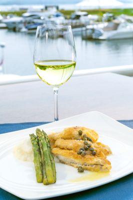 Enjoy delicate Perch with a Lake Charlevoix view.