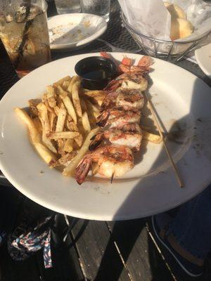 Grilled shrimp with no spices.