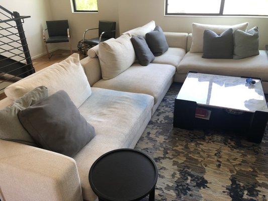 Sectional w/blue stains