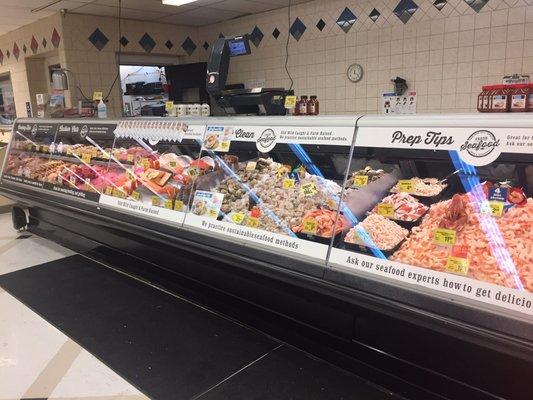 Full service seafood department with a wide variety of fresh and frozen fish!