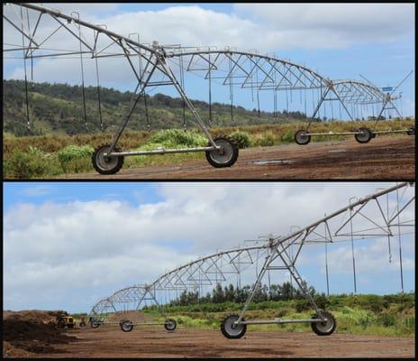 Equipment used to water windrows