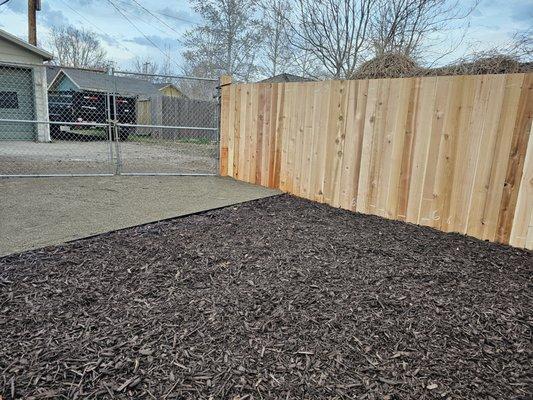 Added a composite to connect to a parking pad. They will come back and install the new gates when they arrive.