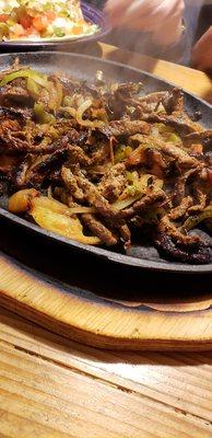 Beef fajitas for two