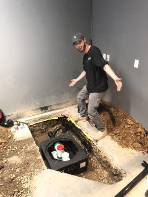 Setting a grease trap