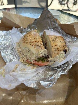 Bagel with Cranberry Apple Tuna Salad