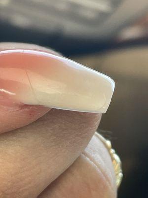 Crack all the way across my nail