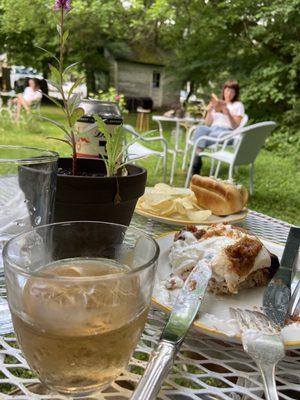 Lobster roll, wine and burrata.