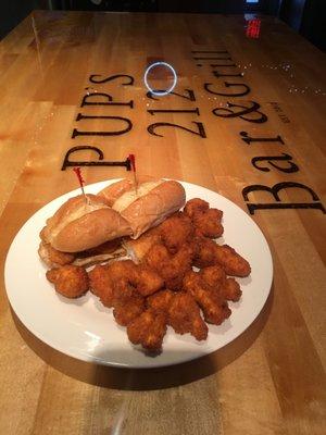 Fish sandwich with fried cauliflower