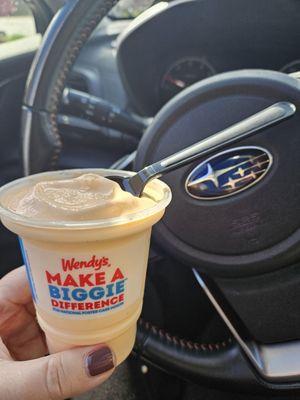 I tried the creamsicle frosty. It tasted weirdly fake