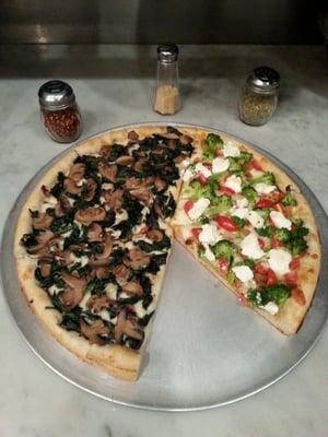 Try garden and white veggie pizza if you don't eat meat !!! Yum yum yum !!!!......:-)