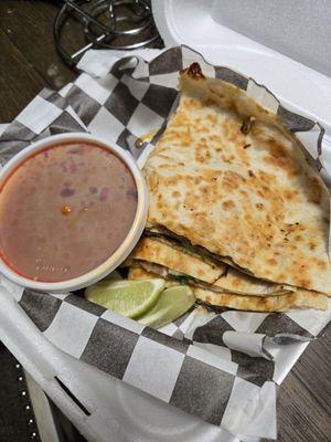 Birria pizza, like quesadilla with consume