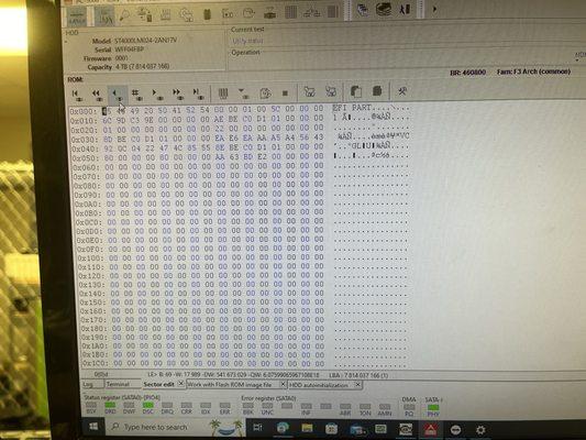 Viewing partition after hard drive repair.