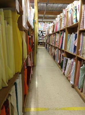 Shopping for fabric for a quilt.