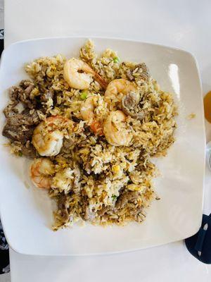 Shrimp and beef fried rice