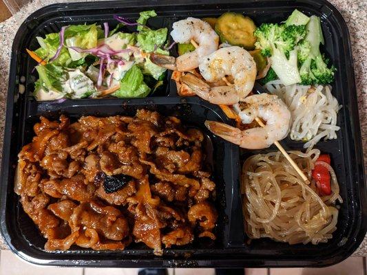 Spicy pork bulgogi bento