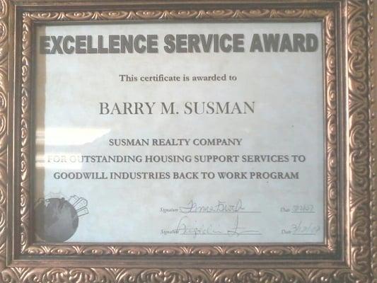 Award for service from the community