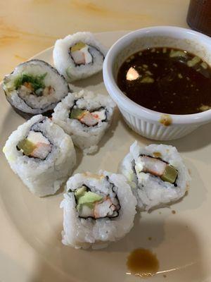 Philly and California rolls