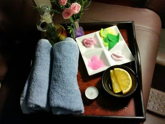 First lady pedicure  Rose mask and sugar scrub