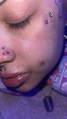 Dermal piercings & nose piercing