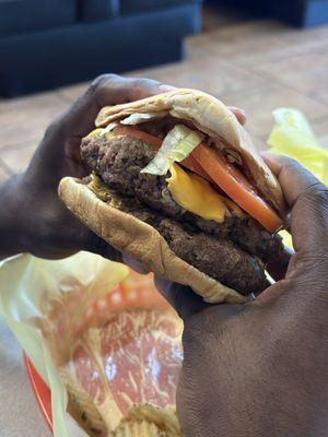 Double meat bacon cheeseburger