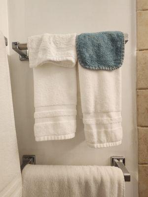 Personal makeup/face towel so we don't stain theirs.