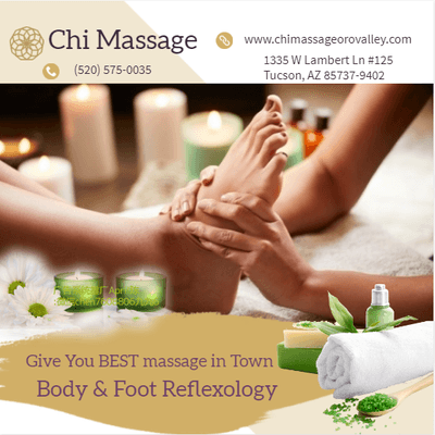 A massage therapist giving a foot massage will manipulate muscles and other soft tissues  to improve circulation, relieve pai...