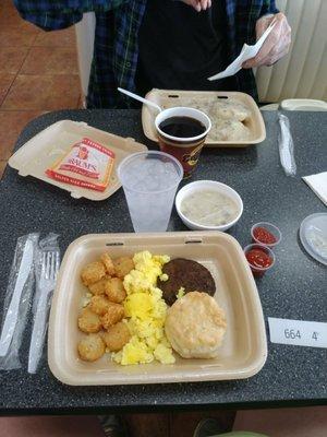 The big breakfast.  Dad had biscuits and gravy.