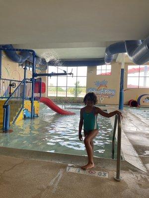 Our daughter is loving this hotel!!  The big Slide opens Friday 3pm-9m and weekends  7-10 am then back again 3pm-9pm.