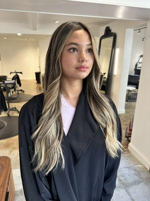 Balayage and long layers