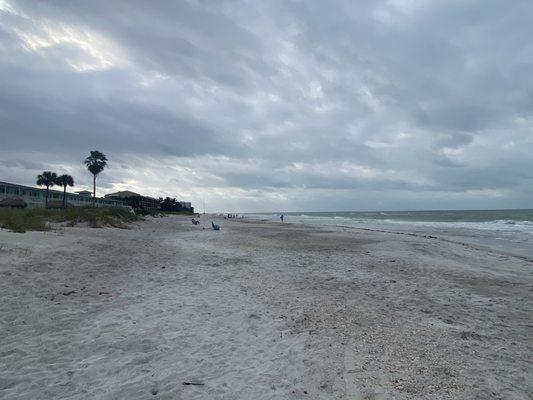 Walk across the street and down a path to the beach