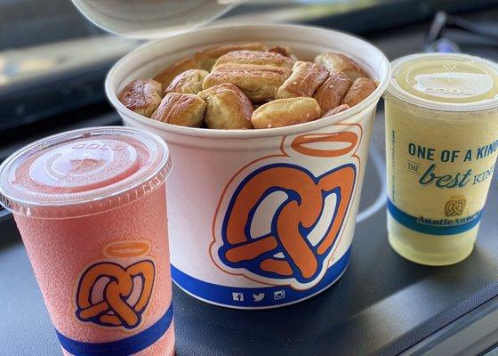 Original Pretzel bucket with salt and two frozen lemonades, $24.99