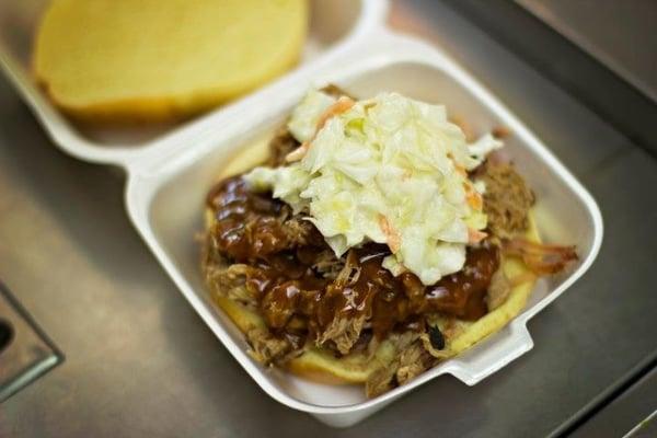 Smoked Pulled Pork with slaw.