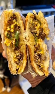 chopped cheese on a roll